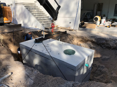 Image is of a septic install.